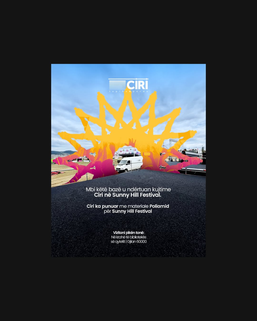 Ciri at Sunny Hill Festival — artificial grass campaign post