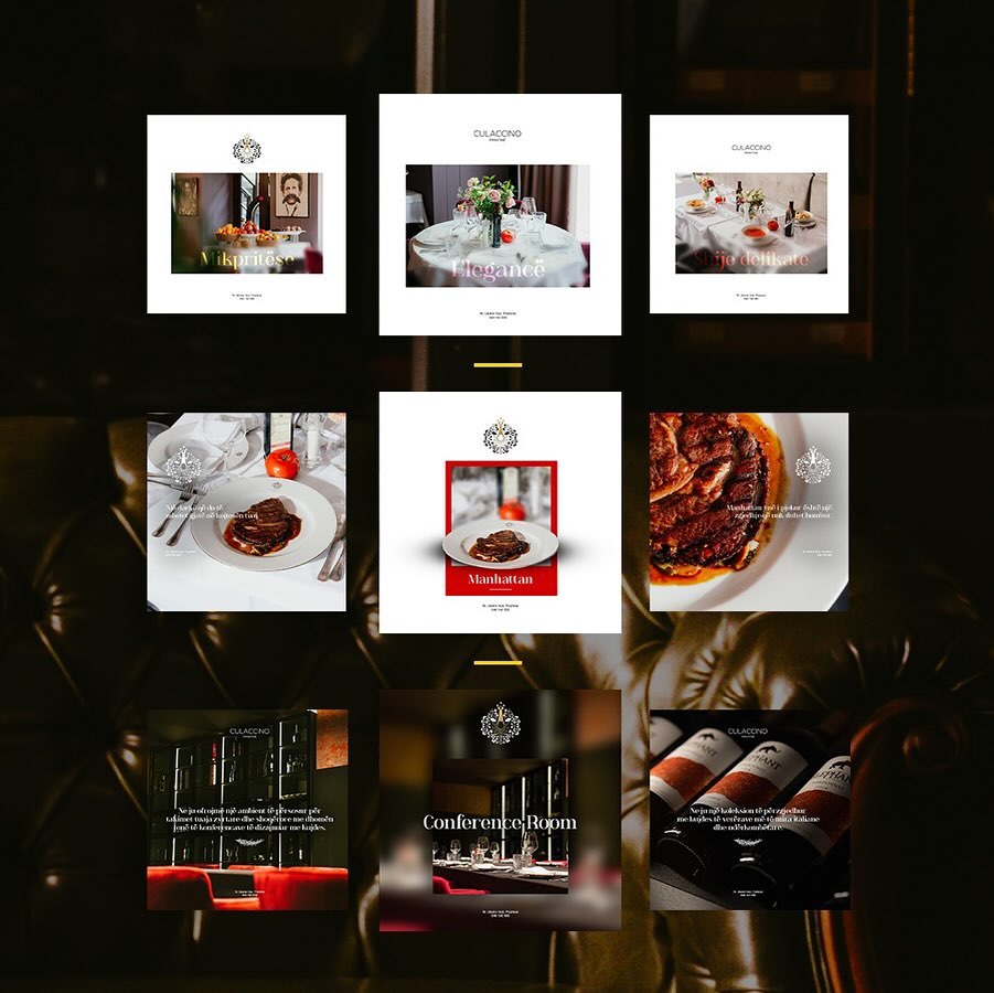 Culaccino Prishtina social media content grid