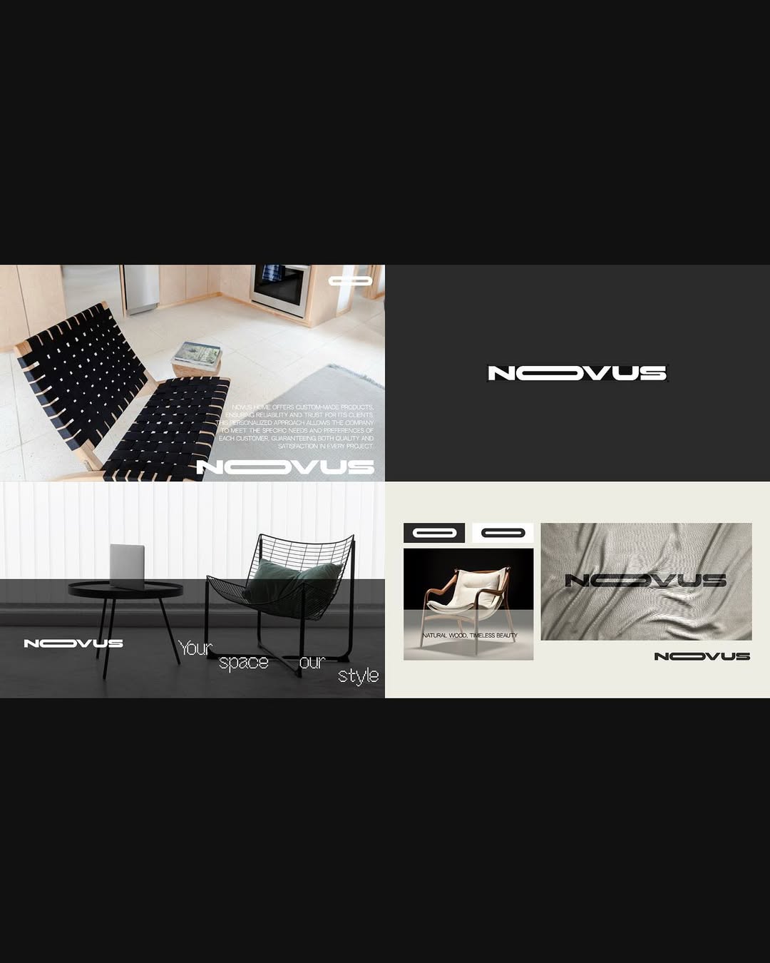 Furniture identity compositions with logo overlay