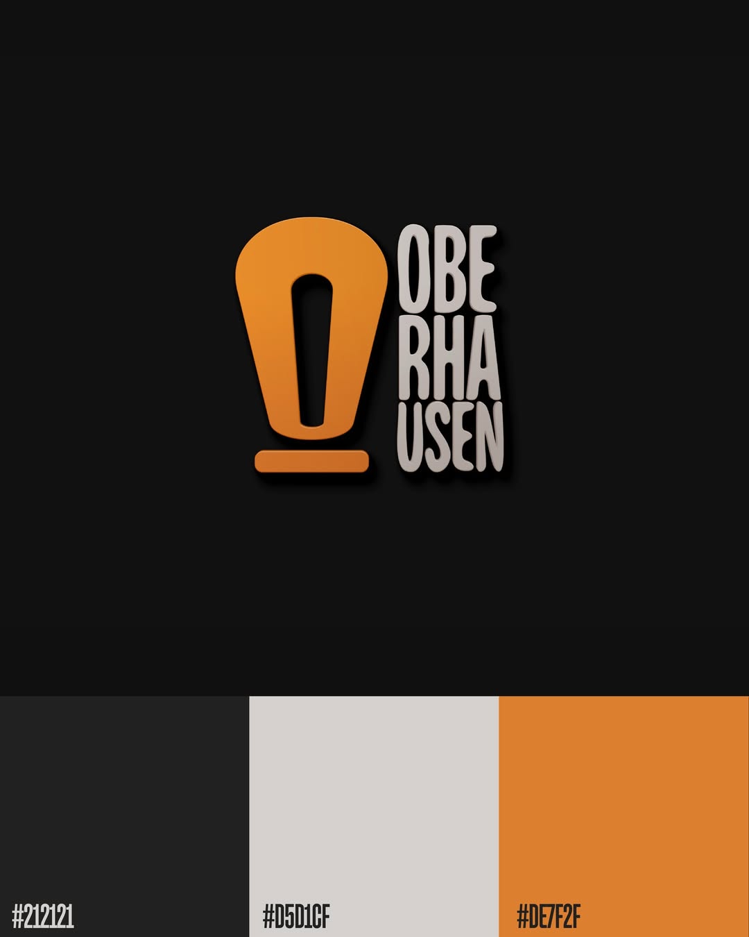 Oberhausen logo 3D render with brand color palette