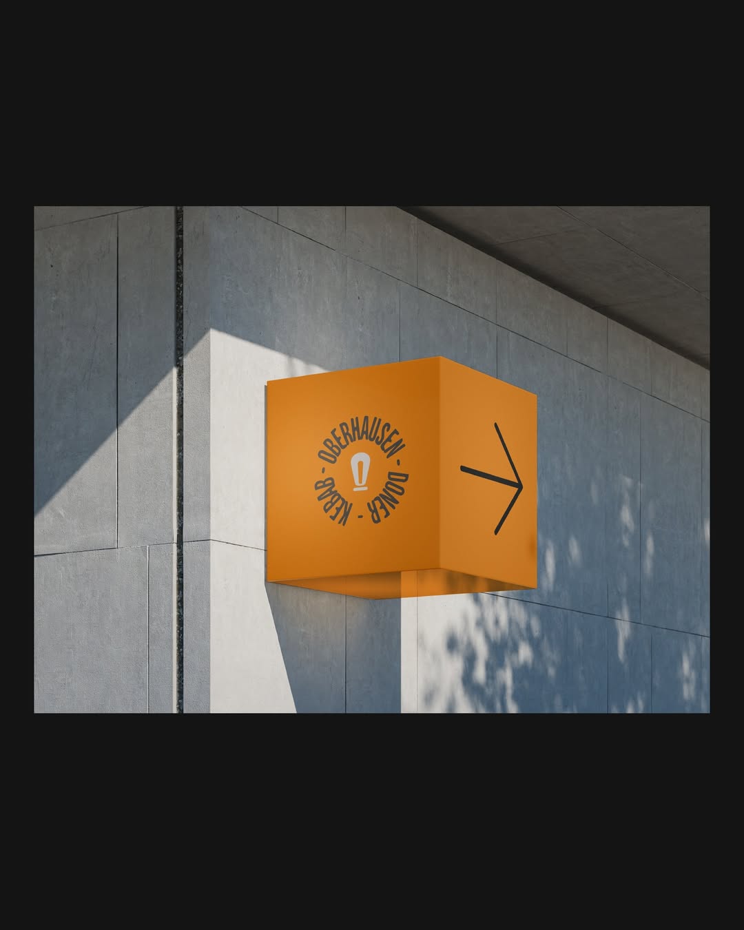 Orange cube street signage