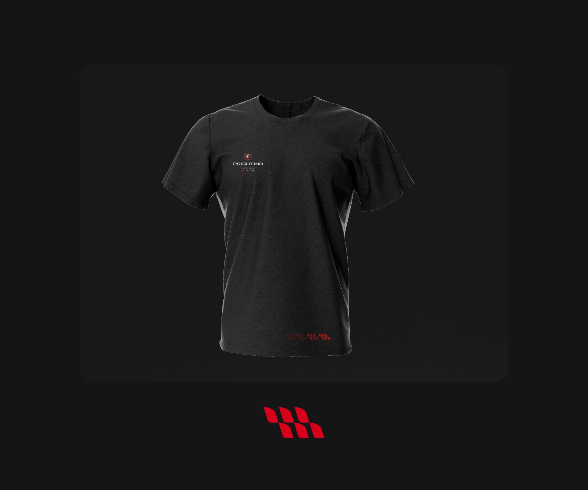 Branded racing jacket — front and back with checkerboard motif