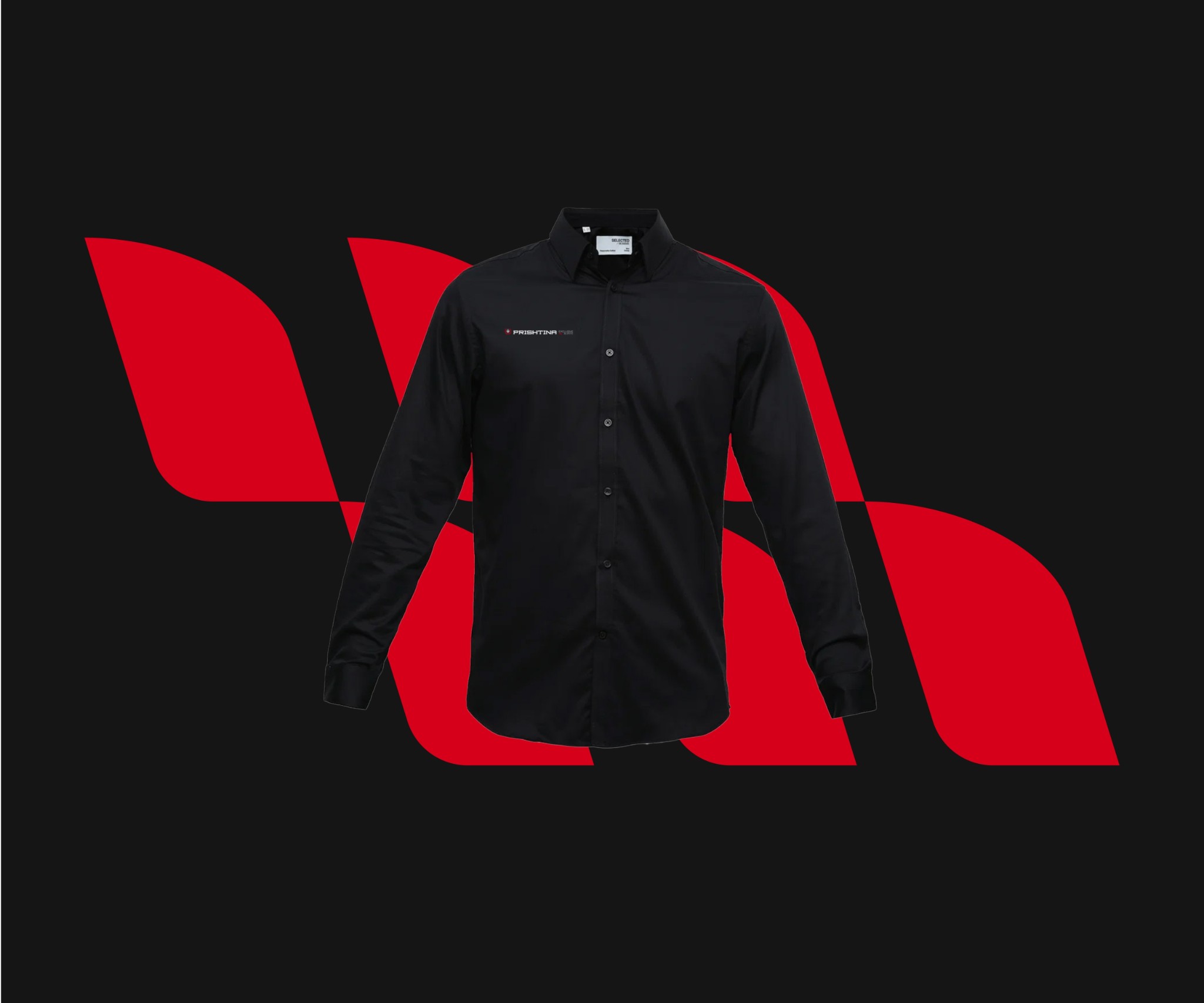 Branded leather wallets — black with logo and checkerboard pattern